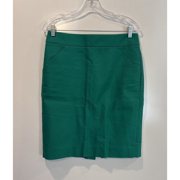J. Crew Green No. 2 Pencil Skirt Career Womens‎ Size 6 (670) - Picture 2 of 6